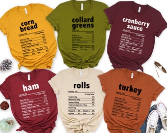 Funny Thanksgiving Nutrition Facts Shirt