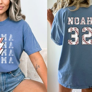 Comfort Colors®, Custom Baseball Shirt, Baseball Numbers Shirt, Personalized Baseball Shirt, Baseball Name Shirt, Baseball Mom Shirt