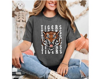 Comfort Colors, Tigers Shirt, Tiger Team Shirt, Tiger Mom Shirt, Go Tigers Shirt, Tiger Football Mom Shirt, Tiger Football Shirt, Game Day