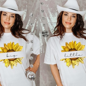 Sonnenblume Shirt, Sorority Shirts, großes kleines Hemd, Schwesternschaft Geschenk, Benutzerdefiniertes Reveal Shirts, griechisches Shirt