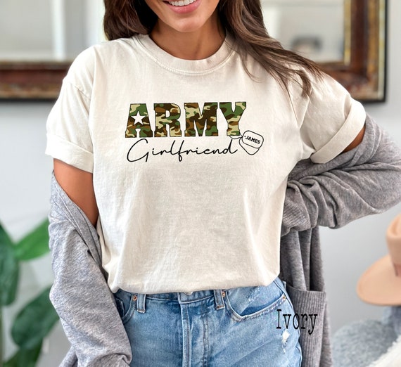 Proud Army Girlfriend T-Shirt- Army Gf Camouflage Shirt Proud Army Girlfriend T-Shirt- Army Gf Camouflage Shirt