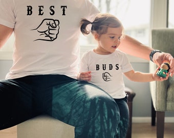 Chemises assorties père et fils Best Buds, chemise Best Buds, tenues de fête des pères, tenues de fête des pères, chemises assorties père et fils, DTG