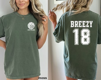 Comfort Colors Custom Volleyball Mom Shirt, Personalized Team Number