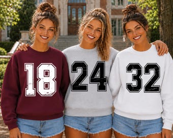Custom Number Sweatshirt, Number Sweatshirt, Your Number Sweatshirt, Custom Sports Number Hoodie, Personalized Sports Number Hoodie