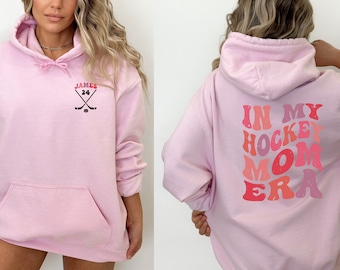 Custom 'In My Hockey Mom Era' Hoodie, Personalized Hockey Sweater