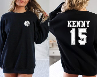 Personalized Volleyball Number Hoodie, Custom Team Sweatshirt