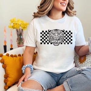 Comfort Colors, Tigers Shirt, Tiger Team Shirt, Tiger Mom Shirt, Go Tigers Shirt, Tiger Football Shirt, Checker Tiger Shirt, Go Tigers Shirt