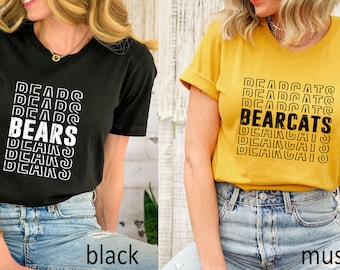 Camiseta de algodón con mascota personalizada, camiseta con espíritu escolar