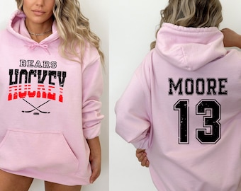 Personalized Hockey Hoodie, Custom Name and Number, Hockey Mom Shirt