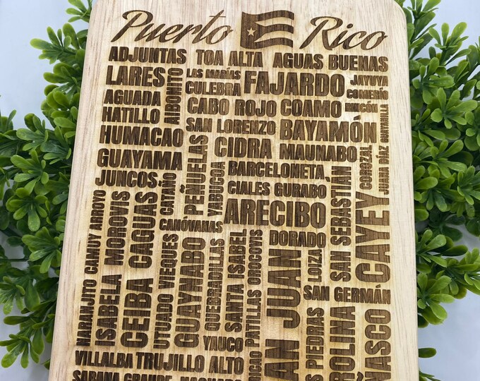 Pueblos De Puerto Rico Tabla De Picar / Puerto Rico Cutting Board