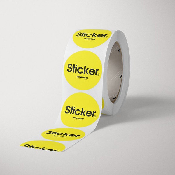 2” Custom Roll Circle Stickers and Labels. Your own design is printed Bulk custom stickers. High Resolution and Quality