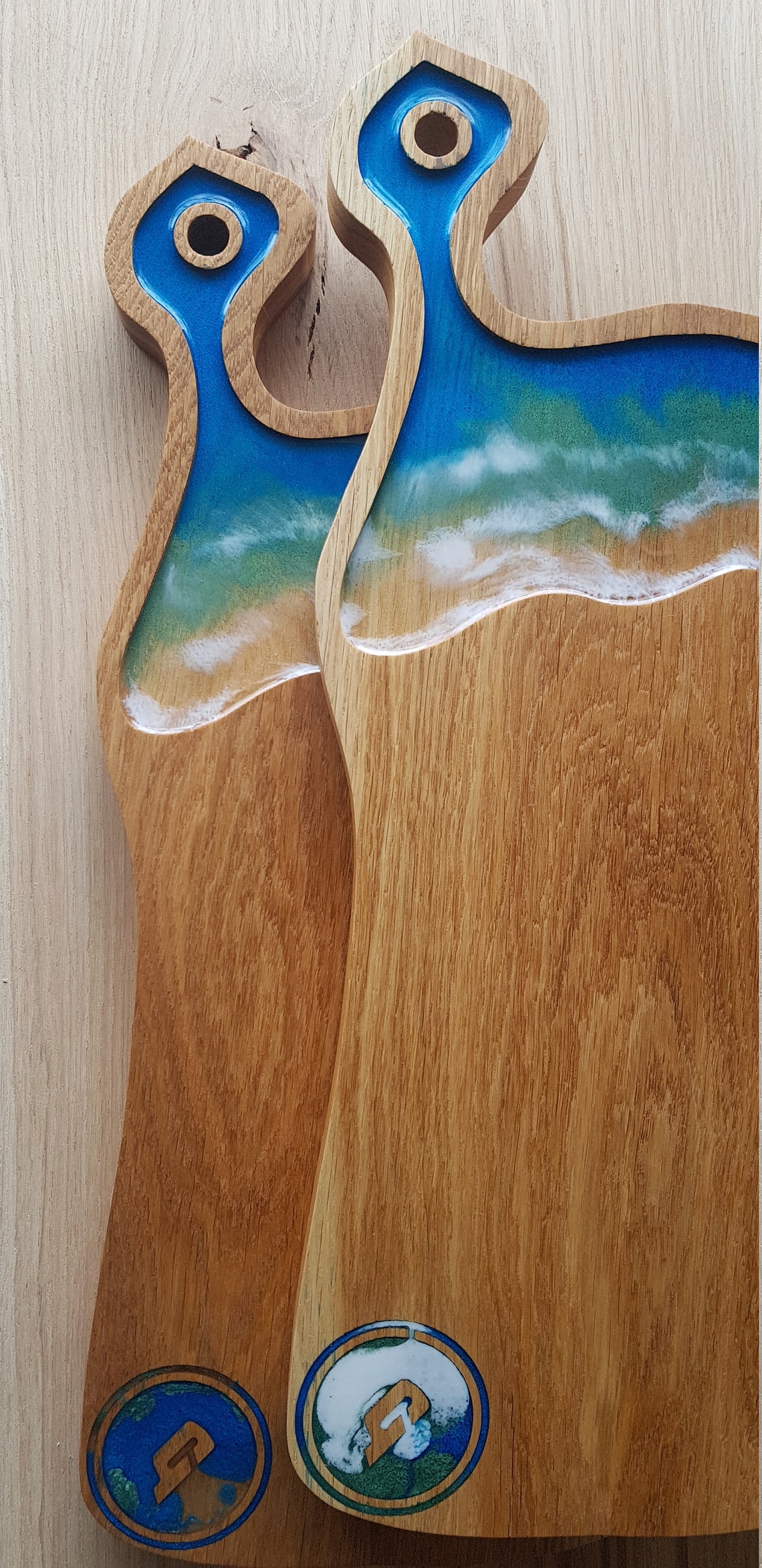 Wooden resin art servingcutting board made from OAK Etsy