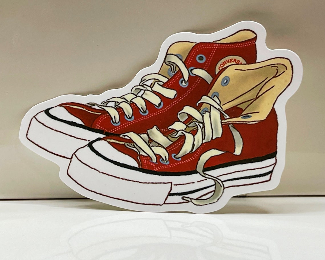Red Converse Shoes Vinyl Sticker Converse Shoes Sticker