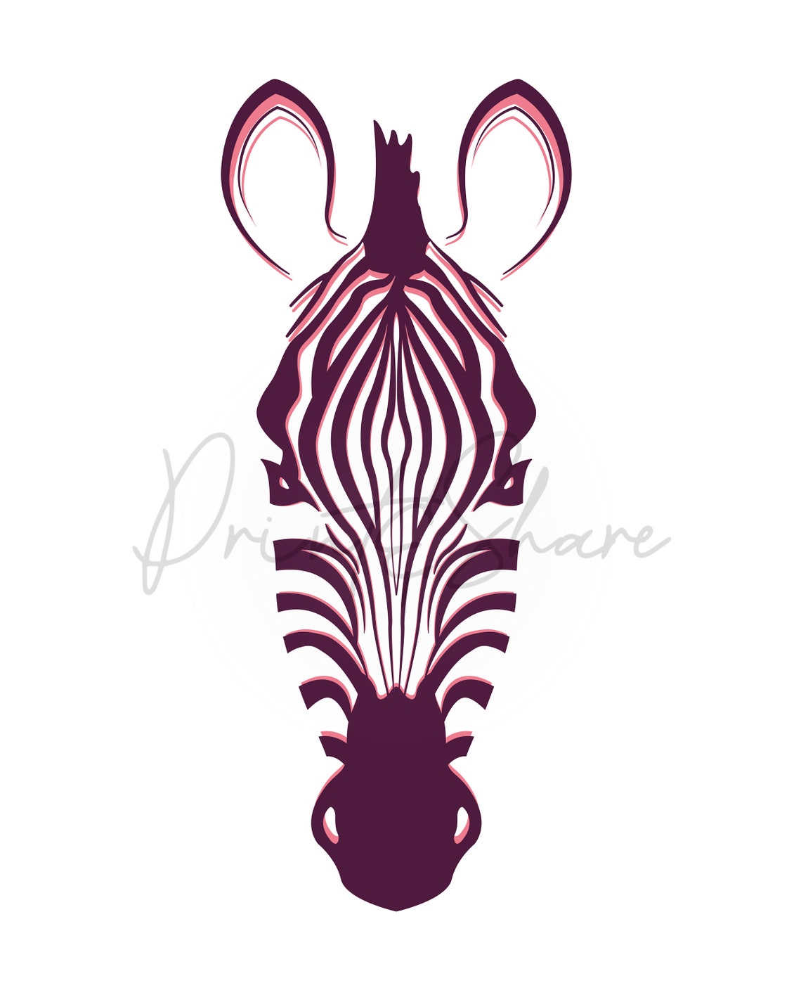 pink zebra drawing for hosting