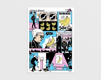 Andy Warhol, Banana, Fine Art Print, Illustration, A4 / A3