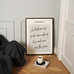 Catherine Earnshaw Whatever Our Souls Are Made Of Quote Print, Wuthering Heights Book Nook Wall Art (Digital Download) image 3