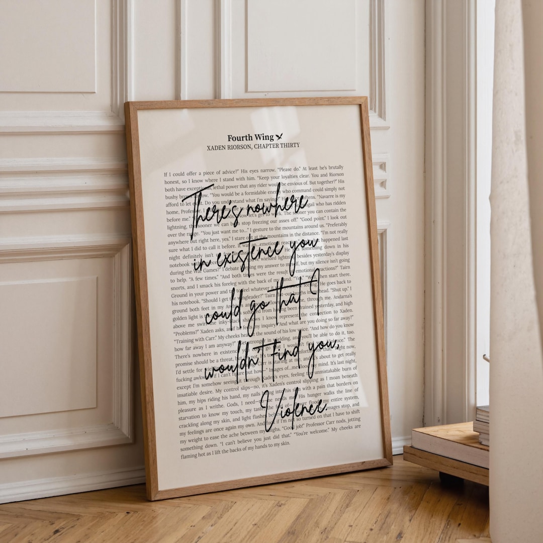 Xaden Riorson There is Nowhere in Existence Quote Print, Fourth Wing ...