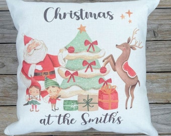 Personalised Christmas Santa Cushion gift, Christmas decoration, Home decor