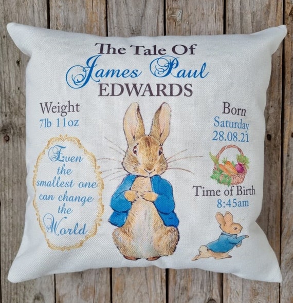 Peter flopsy Rabbit Personalised Keepsake Gift for Christening Newborn Birthdays. Gift for Godchild Grandchild Niece or Nephew. Etsy
