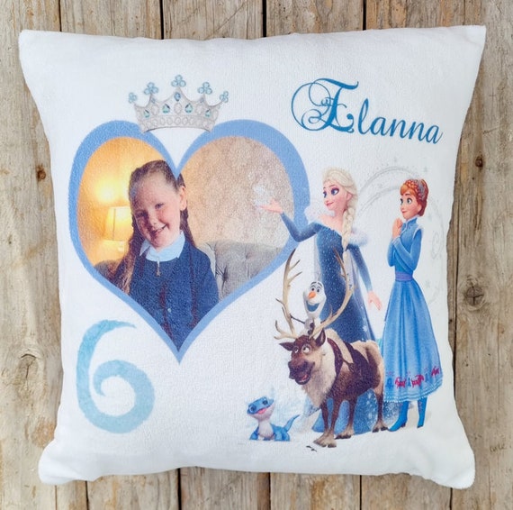 Cuscino/cuscino personalizzato Frozen 2, Elsa & Anna. Regalo