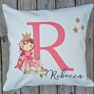Almofada personalizada com nome da princesa. Presente para aniversário/Natal/quarto de meninas decoração de casa almofada dispersa