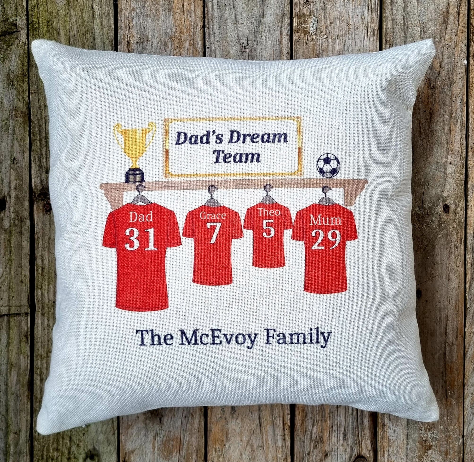 Personalised MILLWALL Football Fan Cushion Retro Cover Gift Him Dad Grandad