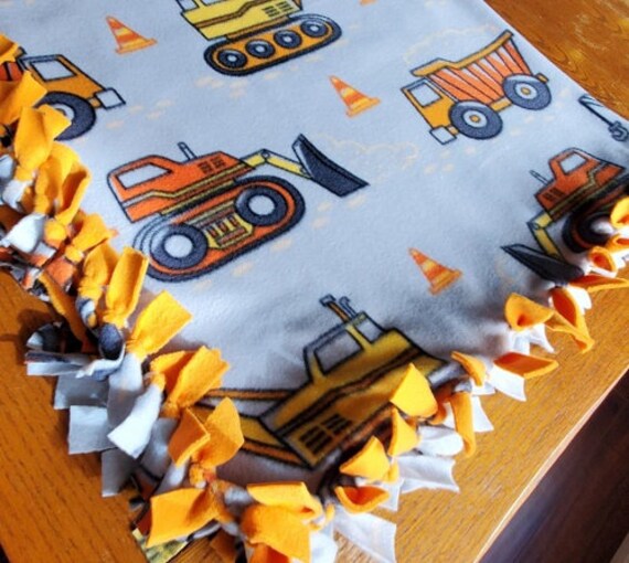 Construction Blanket Truck Blanket Handmade Blanket Fleece Blanket