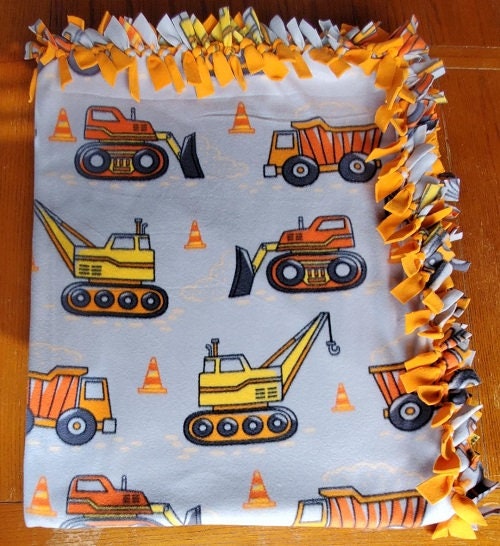 Construction Blanket Truck Blanket Handmade Blanket Fleece Etsy