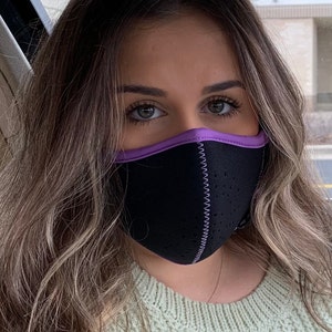 Neoprene Safety/Athletic Face Mask, 4 -Layer, Adjustable nose clip, form fitting, cool in summer, warm in winter, woven cotton, polyester