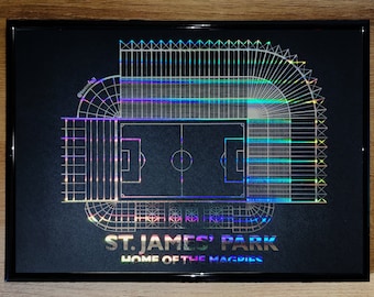 St James' Park - Magpies - Foil art