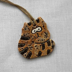 Cat pendant Ceramic necklace Pottery cat Ukraine shops Ukraine sellers Kitten necklace Kitty cat Cat lover gifts Artistic Ukraine jewelry