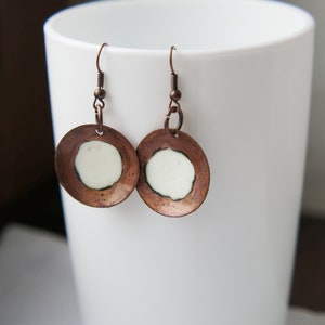 Copper earrings Handmade earrings Ukraine shops Ukraine sellers Ukrainian jewelry Ukrainian earrings Gift for her Metal earrings