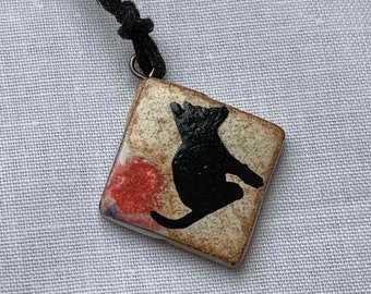 Ukraine shops Ukraine sellers Dog ceramic pendant Pottery dog necklace Puppy necklace Dogs lover gifts Artistic necklace jewelry Dog owner