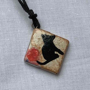 Ukraine shops Ukraine sellers Dog ceramic pendant Pottery dog necklace Puppy necklace Dogs lover gifts Artistic necklace jewelry Dog owner image 1
