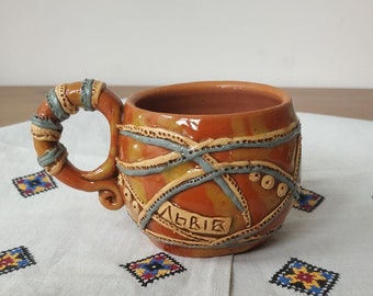 Ukraine sellers Ukraine shops Ceramic mug Ukrainian mug Ceramic cup Handmade cup Handmade mug Clay folk mug Ukrainian souvenir Ukraine gifts