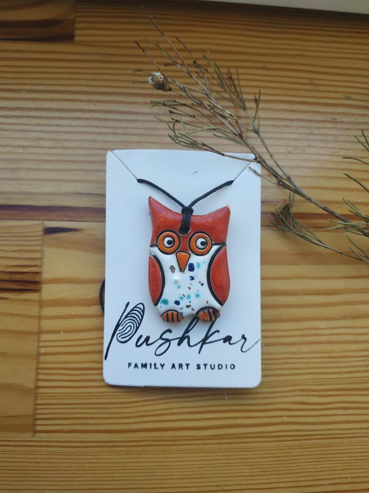 Ceramic owl necklace Ukraine sellers Ukraine shops Pendant Owls lover gifts Cute owl jewelry Owl lov