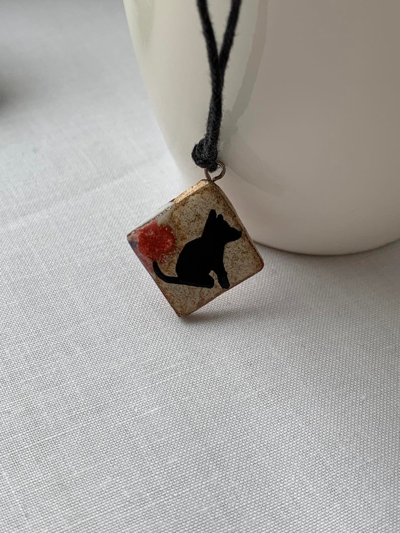 Ukraine shops Ukraine sellers Dog ceramic pendant Pottery dog necklace Puppy necklace Dogs lover gifts Artistic necklace jewelry Dog owner image 7