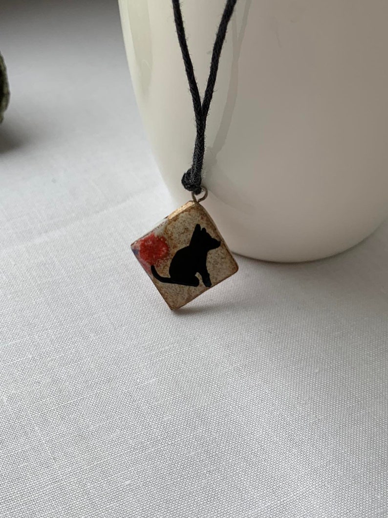 Ukraine shops Ukraine sellers Dog ceramic pendant Pottery dog necklace Puppy necklace Dogs lover gifts Artistic necklace jewelry Dog owner image 3