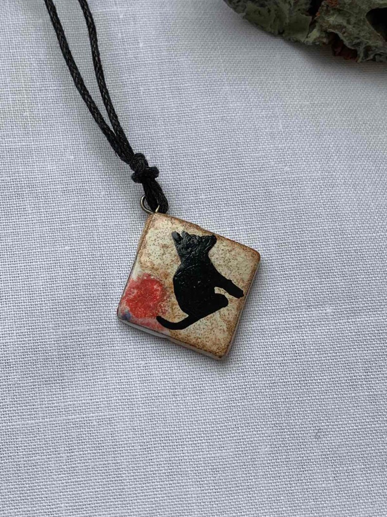 Ukraine shops Ukraine sellers Dog ceramic pendant Pottery dog necklace Puppy necklace Dogs lover gifts Artistic necklace jewelry Dog owner image 1