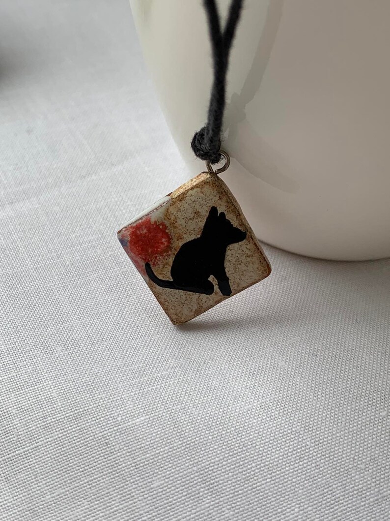 Ukraine shops Ukraine sellers Dog ceramic pendant Pottery dog necklace Puppy necklace Dogs lover gifts Artistic necklace jewelry Dog owner image 6