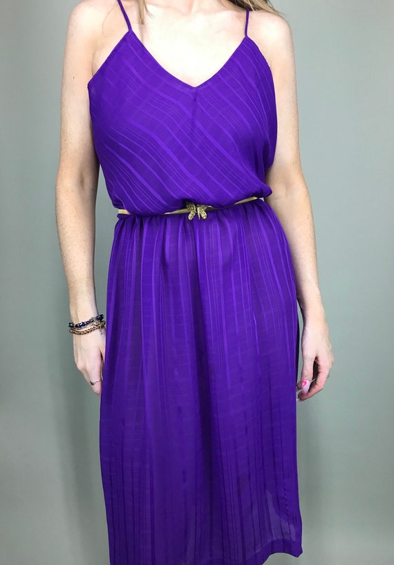 70’s Two piece Deep purple disco dress with elasti