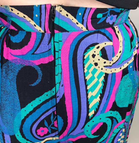 Vintage high waist vibrant multicolor skirt by Em… - image 9