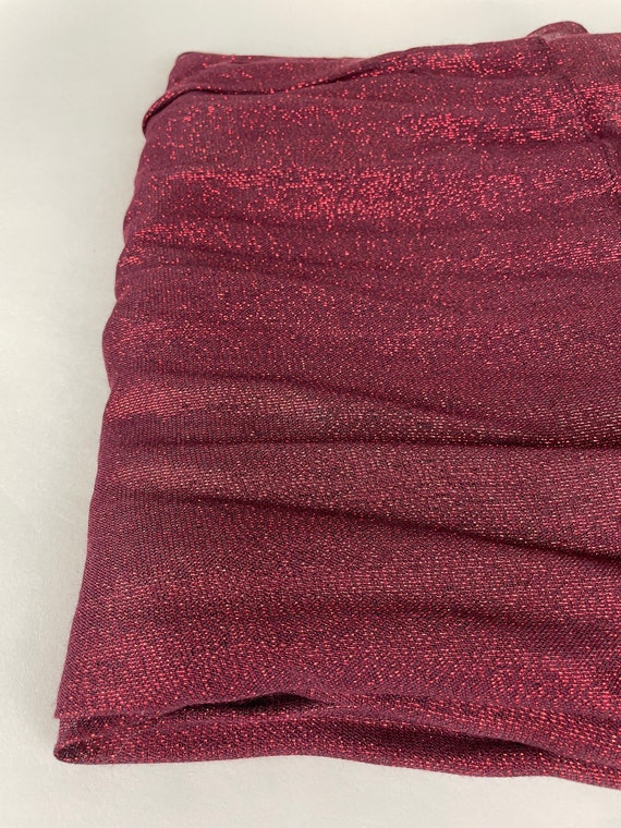 Deep ruby red shimmer oversized rectangular scarf… - image 3