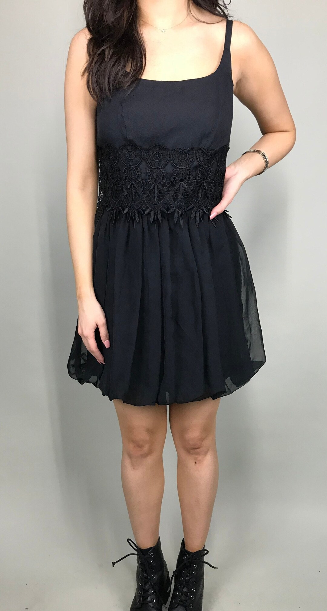 90s Black Striped Mini Dress (S)