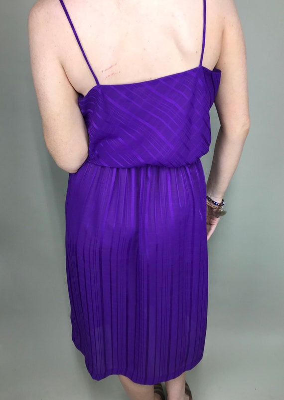 70’s Two piece Deep purple disco dress with elast… - image 10