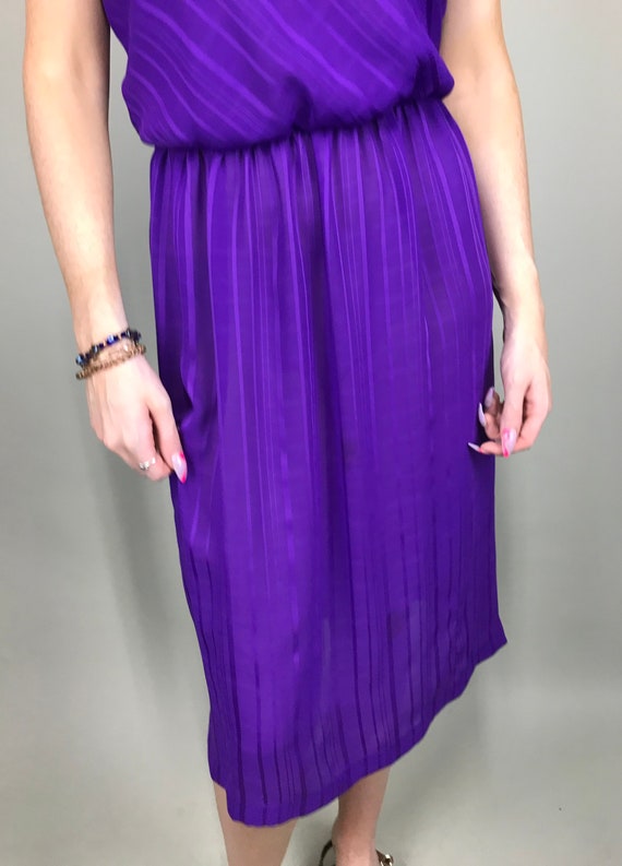 70’s Two piece Deep purple disco dress with elast… - image 6