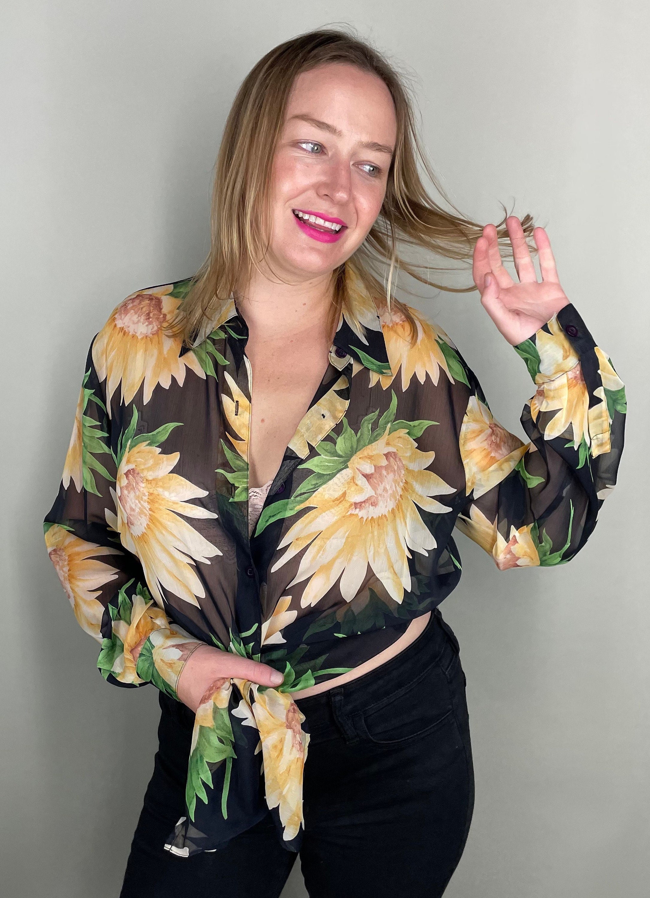 Sheer Sunflower Top - Etsy Sheer Sunflower Top - Etsy