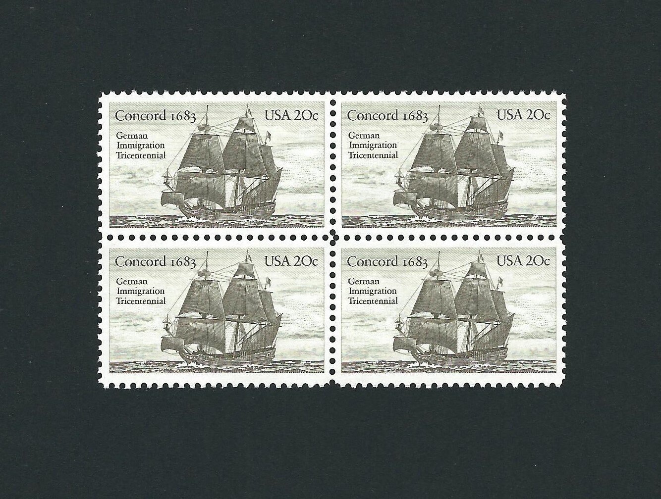 Concord 1683 8 Stamps 2 blocks of 4 Unused Vintage USPS Etsy