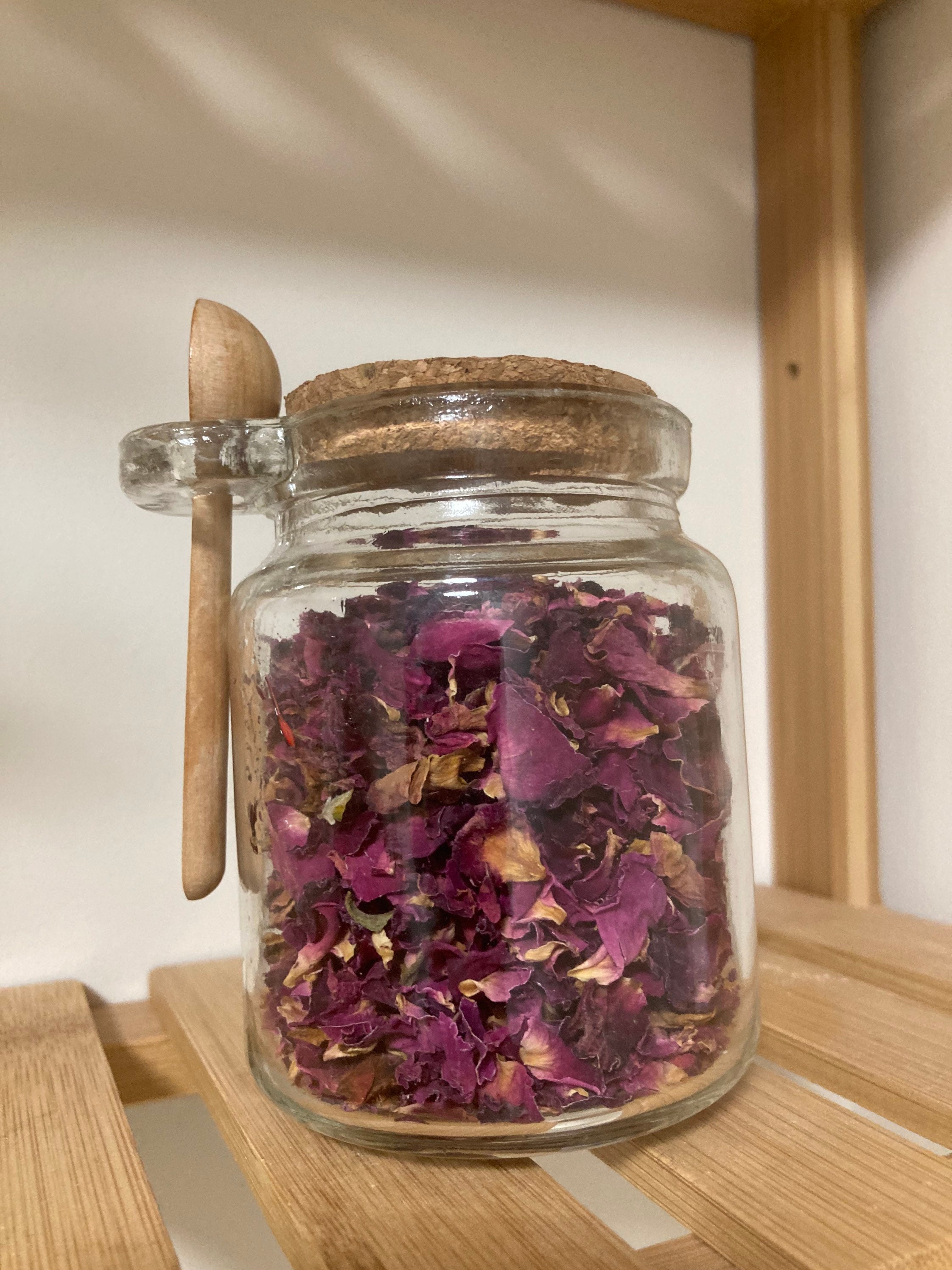 Rose Petal Jar Dried Flower Petals Etsy
