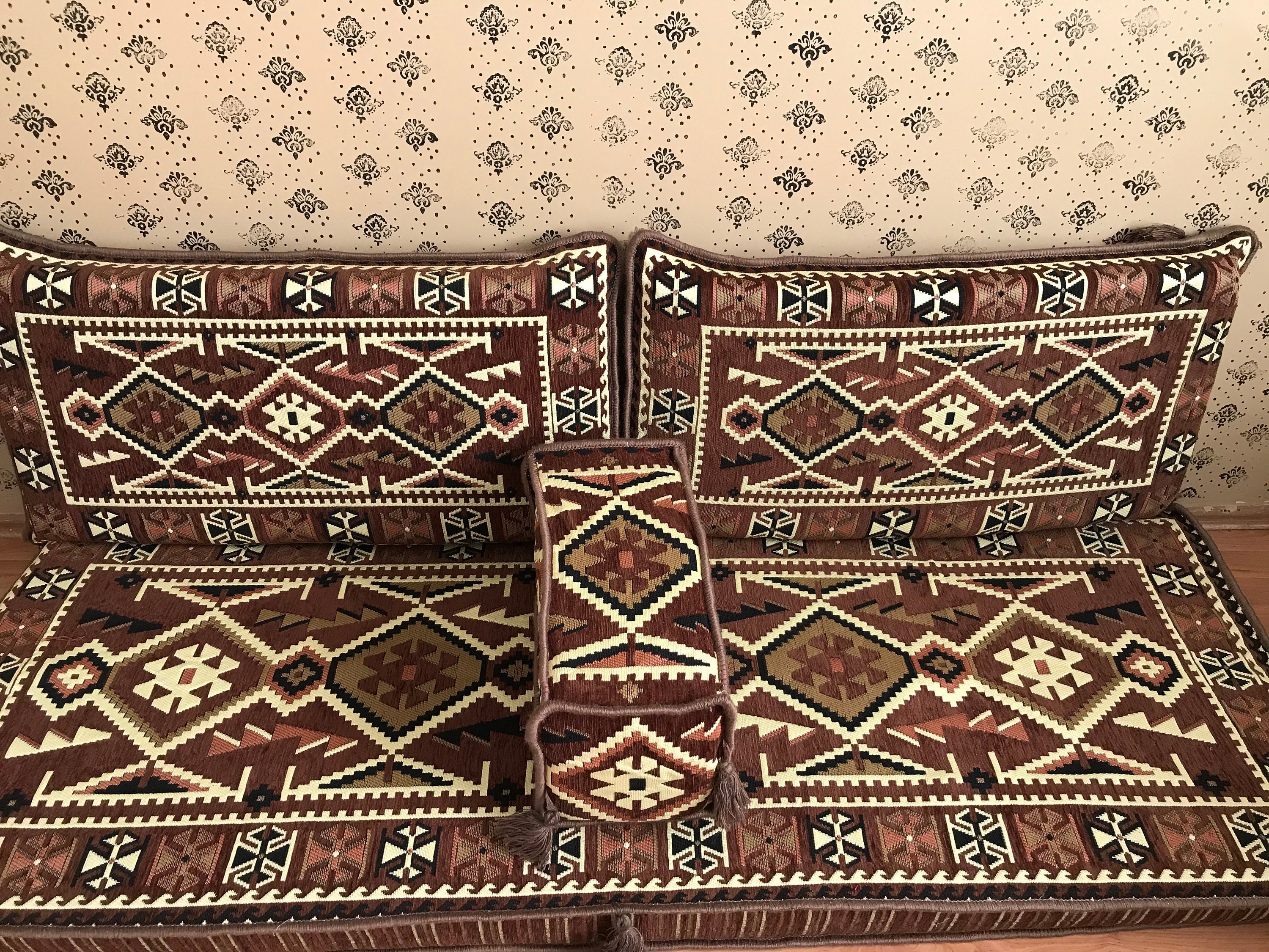 Brown Turkish Sofa Set Floor Seating Cushion Covers Low Etsy Singapore